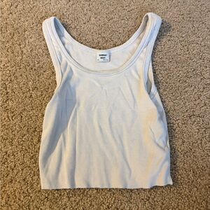 Sunday Best Cream Ribbed Cropped Tank